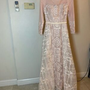 Elegant Pink Embroidered Women Dress